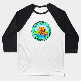 Custer National Forest Montana Camping Canoe Baseball T-Shirt